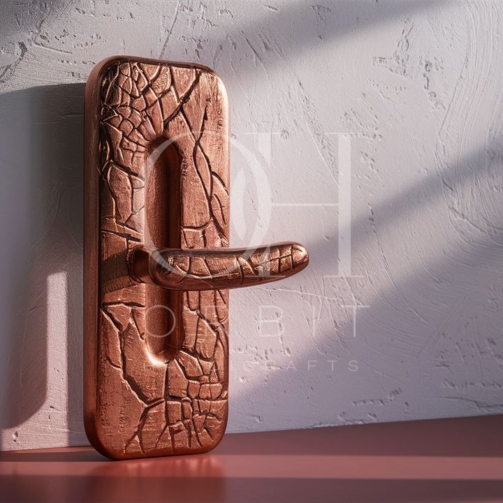 Elegant Handmade Brass, Zinc, or Aluminum Door Handle by Orbit Handicrafts